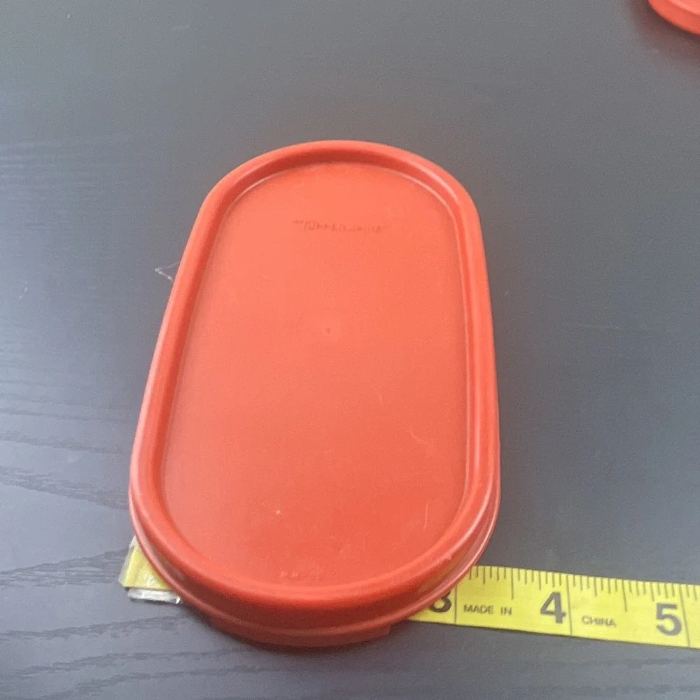 Tupperware Red Oval Snap Lids 18 oz Replacement Plastic Seal Set of 3